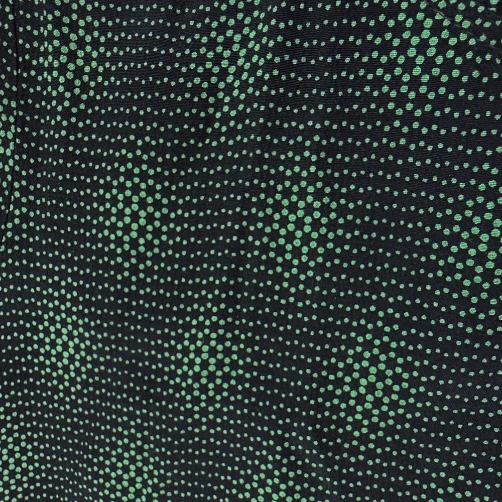 Vintage Carole Little Mini dress Geometric design Neon Kelly Green Black Size 12 - Picture 2 of 7